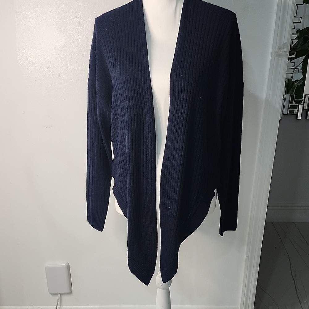 Elegant Navy Open Front Cardigan